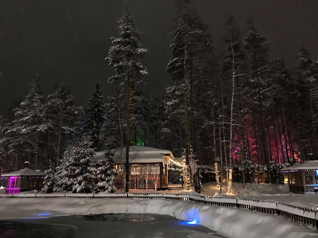 Охта Парк, рестораны 2020, зимний ресторан. ресторан зимой. новогоднее оформление